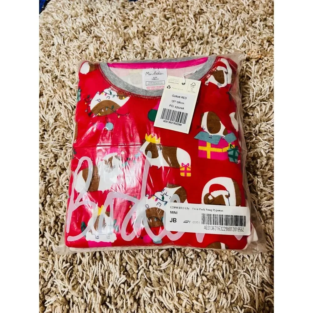 NWT❤️Mini Boden 2-Pack Assorted Two-Piece Fitted Pajamas sz13Y